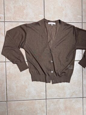 Urban Research Women's Brown V-Neck Button Cardigan